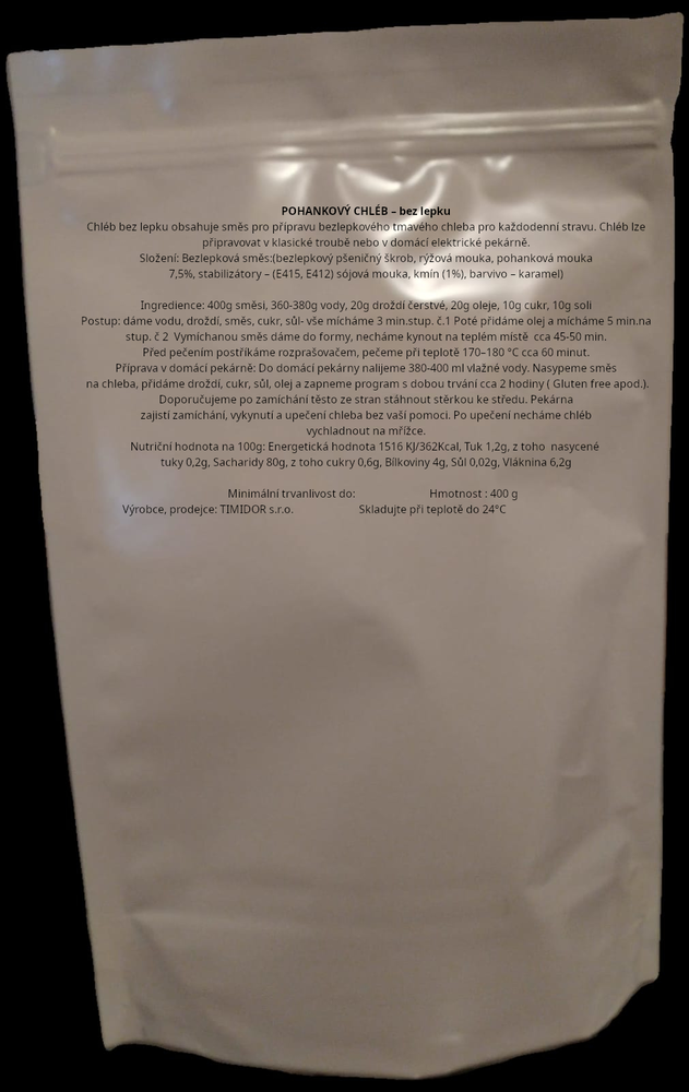 SMĚS NA POHANKOVÝ CHLÉB - bez lepku a laktózy