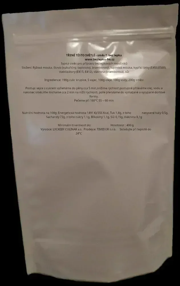 SMĚS NA SVĚTLÉ TŘENÉ TĚSTO - bez lepku a laktózy